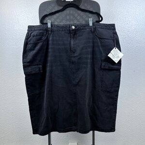 Ava & Viv Women’s Black Cargo Slim Denim Skirt Size 22